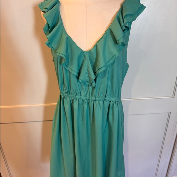 Beige by eci Dresses & Skirts - Elegant Teal Ruffle Dress